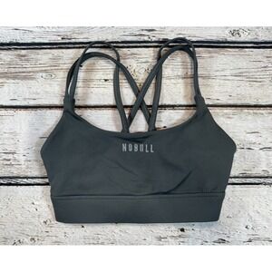 NOBULL Gray Strappy‎ Padded Sports Bra Size XS